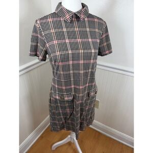 Loft‎ Womens Plaid Collared Short Sleeve Dress with Pockets Petite Size SP